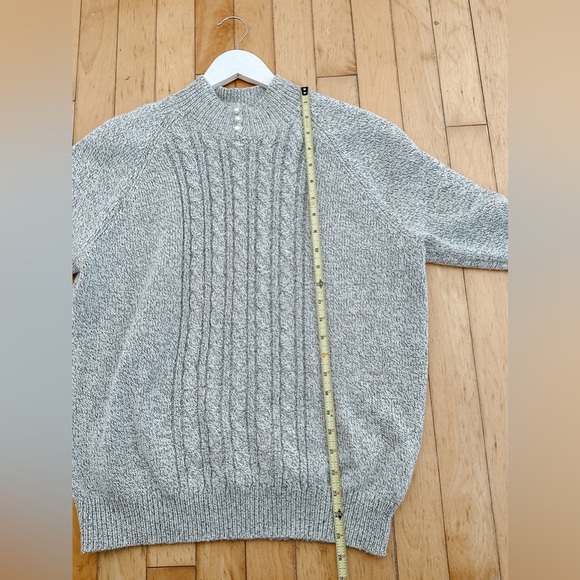 Karen Scott - Mock Neck Knit Sweater - Grey Pearl Buttons - Size XL - Picture 6 of 8